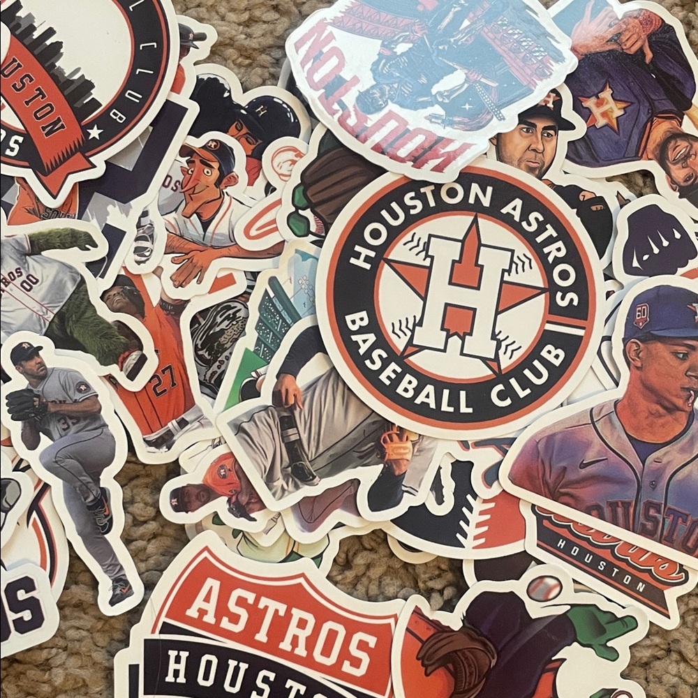 Bundle of around 45 Houston Astros Stickers